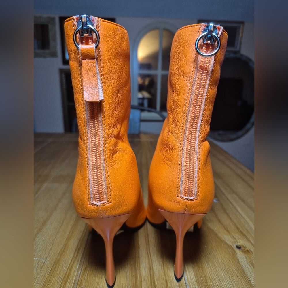 Topshop "Hypnotise" Orange Boots - Size 6.5 - Picture 3 of 5